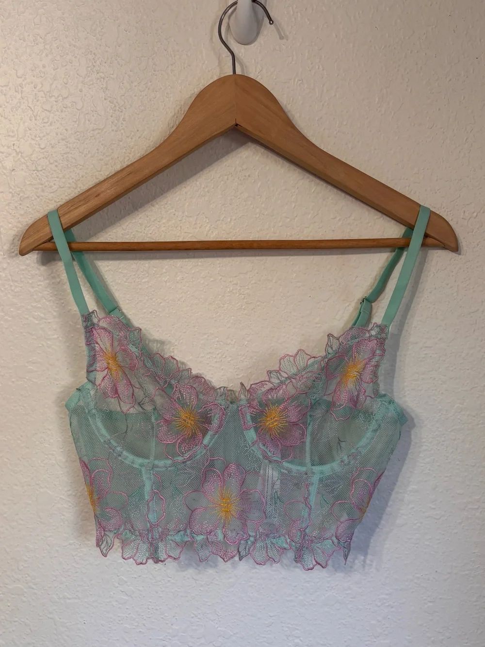 Anthropologie Floral Embroidered Bralette Small